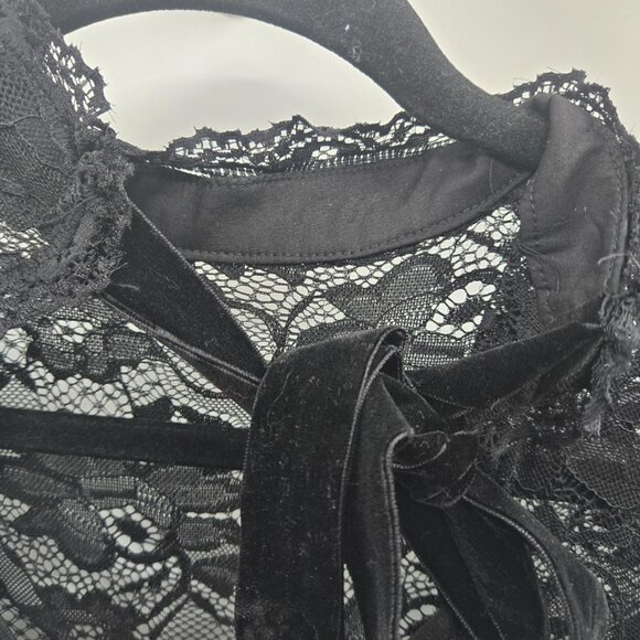 Killstar Gothic Dark Black Lace Bow Neck Wednesday Large - Picture 8 of 16